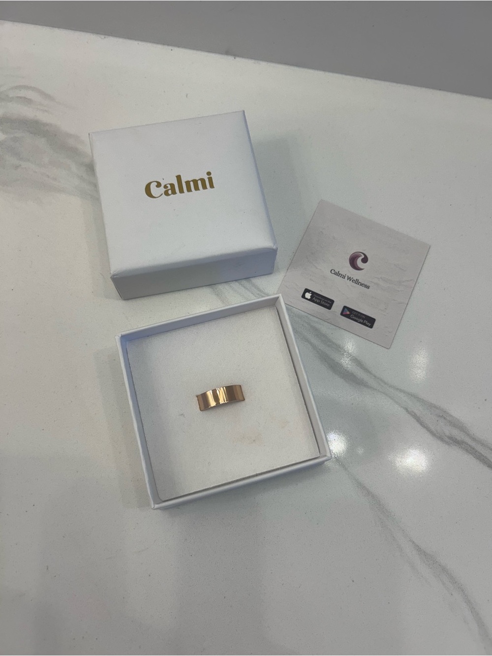 Calmi Rose Gold Women's Wide Band Ring